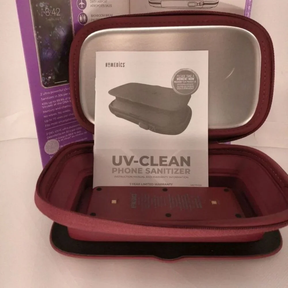 HOMEDICS Phone Sanitizer Adult OS White New‎ UV Clean Collapsible USB